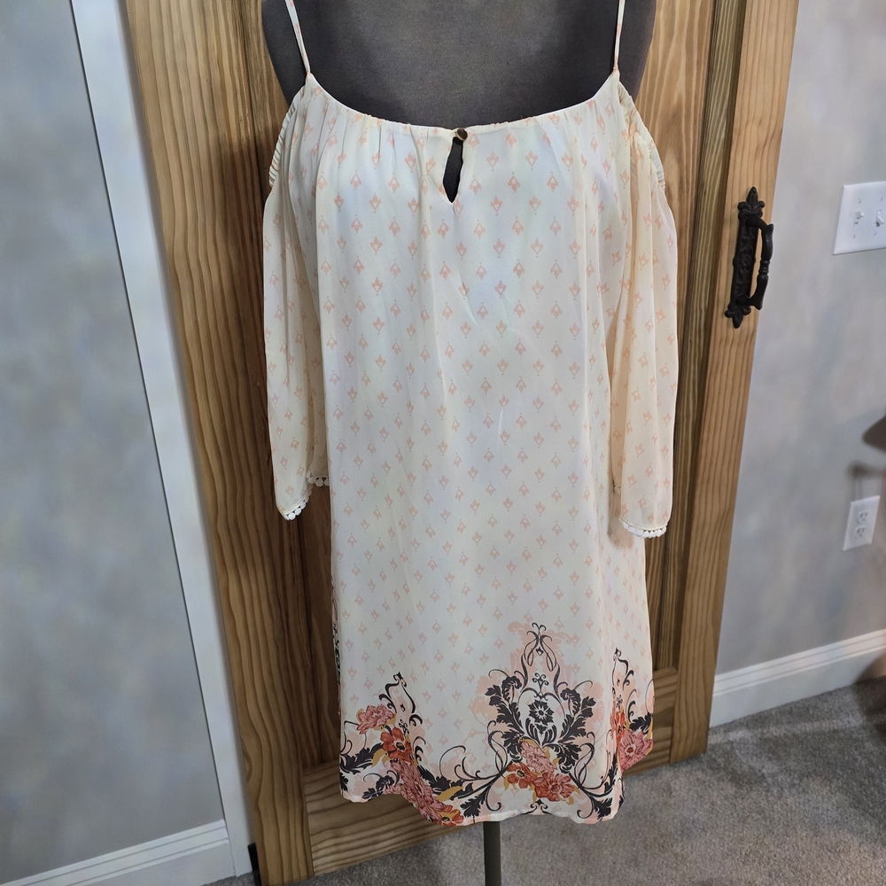Lily Rose Off-Shoulder Cream and Pink Dress